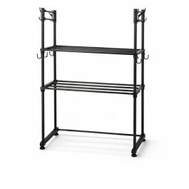 Étagère micro-ondes - 2 niveaux - 92x54x24 cm - noir