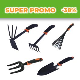 Pack de 5 outils de jardin noir & orange - ACEM