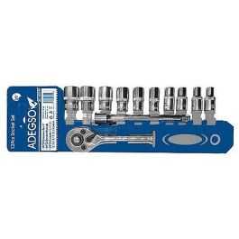 Jeu de clés à cliquet 1/4" avec douilles ADEGSO - 12 pièces