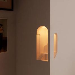 Applique murale d’angle SCALA – Plâtre artisanal éco-responsable – 270×140×100 mm