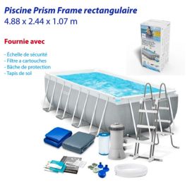INTEX - Piscine Prism Frame rectangulaire - 4,88X2,44X1,07M