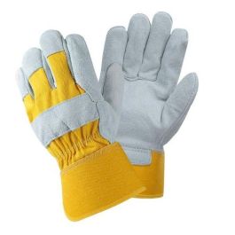 Gants de Jardinage en Cuir - Gants de Travail Antidérapant jaune