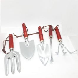 Kit de jardinage mini 5 pièces - Poignée en Bois rouge 1486029 - VALEX