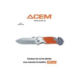 Couteau de survie auto et coupe ceinture de sécurité orange 1426