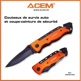 Lot de deux Couteaux de survie auto et coupe ceinture de sécurité