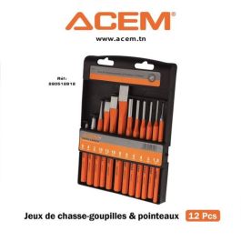 Jeu de chasse-goupilles & Pointeaux 12 pcs