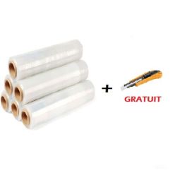 Film étirable transparent 1KG + Cutter Offert