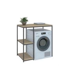 Étagère pour machine à laver - bois mdf et Acier Noir - L x H x l (100x100x60)cm