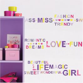 Sticker enfant Caselio WORDS Taille M - D: 24x68 cm