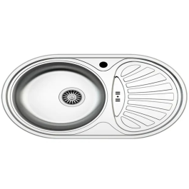 Évier Cuisine Inox 78 x 48 cm - Avec Vidage/Siphon - ASIL