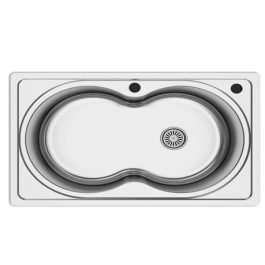 Évier Cuisine Inox 73 x 46 cm - Avec Vidage/Siphon - ASIL