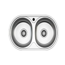 Evier Inox 2 bac Forme Lunette 