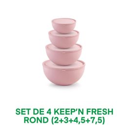Lot de 4 keep'n fresh rond - rose