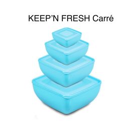 Lot de 4 keep'n fresh carré - bleu