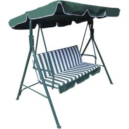 Balançoire de jardin Ranim - 8234014201593 - 3 places - Métal/Toit - Vert