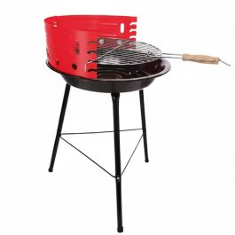 Barbecue charbon - acier inoxydable - Rouge