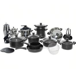 Batterie de cuisine Granite OMS Collection - 38 pièces - Noir