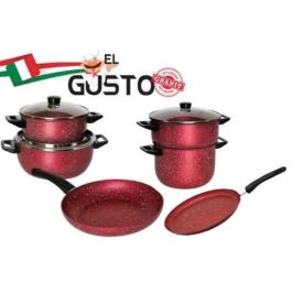 Batteries de cuisine El Gusto - 500219-R - Granite - 9 pièces - Rouge