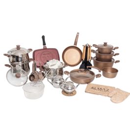 Batteries de cuisine ALMAZ - Granite - 38 Pièces - Bronze