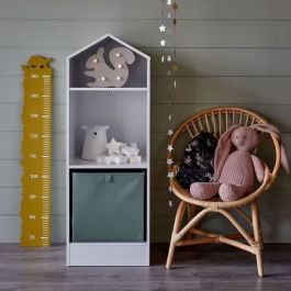 Bibliothèque Maison Enfants - 40x35x100 cm - MDF - Blanc