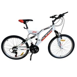 Bicyclette VTT PRADO Sniper Cadre D New 18 Vitesse 24'' - Blanc
