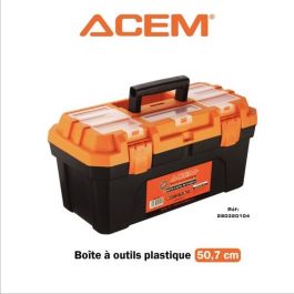 Boite à outils plastique 50.7 cm noir & orange 280320104 - ACEM