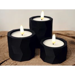 Set de Bougeoirs - 3 Pièces - Noir