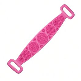 Brosse de bain double face - Silicone - rose - 70 x 8 cm
