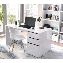Bureau brillant - particule - 120x55x75 cm - blanc
