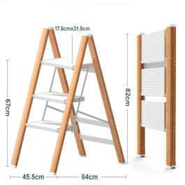 ESCABEAU  aluminium 3 MARCHES BLANC 