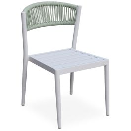 Chaise INNOLOISIRS TOBA Blanc Vert - Aluminium - Rope