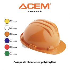 Casque de chantier en polyéthylène - ACEM-Vert