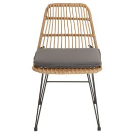 ESPACE HOME - chaise de salle à manger enjoy 58 x 80 x 48 cm - acier noir & rotin