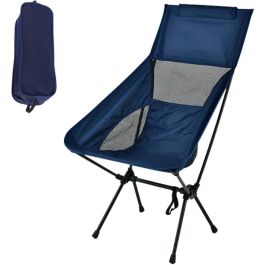 Chaise basse de camping - Pliante et compacte - Noir/Bleu
