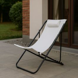 Chaise longue METATUB DSC04888 - Acier époxy - Blanc 121x54x6cm