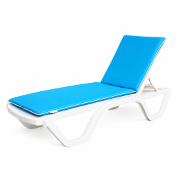 Matelas de transat bleu turquoise 180x52x4 cm cm avec sangles d’attache