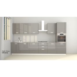 Cuisine linéaire 360CM -BRICO KITCHEN-Chrome