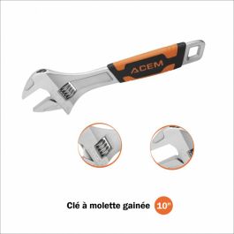 Clé à molette gainée Pro 10" chromée 280121423 - ACEM