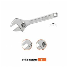Clé à molette Pro 8" 200 mm chromée 280121412 - ACEM