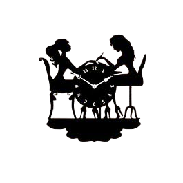 Horloge murale - Clock shape two girls