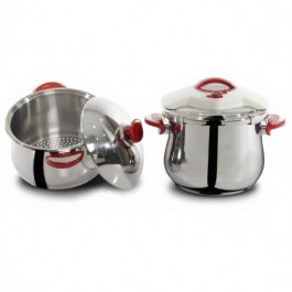 Cocotte OMS avec Couscoussier – 7L – Inox 18/10 – Rouge