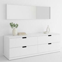 Commode avec Miroir – MDF Stratifié – 160×45×54 cm