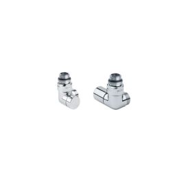 Couple robinet radiateur chrome corne v741 - Carlo Poletti