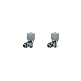 Couple robinet radiateur cube chrome v1431 - Carlo Poletti