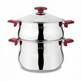 Couscoussier TITOU – 9,2L – Inox 18/10 – Rouge bordeaux