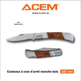 Couteau d'électricien manche bois - AC 1129 chromée - ACEM