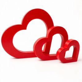 Décoration Cœurs Saint Valentin - Plastique - Rouge