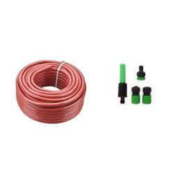 Kit tuyau d'arrosage complet - 50 M - diam 16mm - Rouge