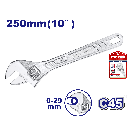 Cle molette 10 "/250mm 0-29 EMTOP EAWH131022
