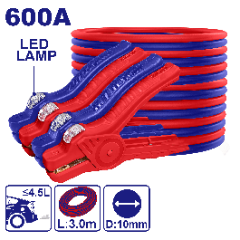 Cables de demarrage 600a +lampe EMTOP EBCEL0601